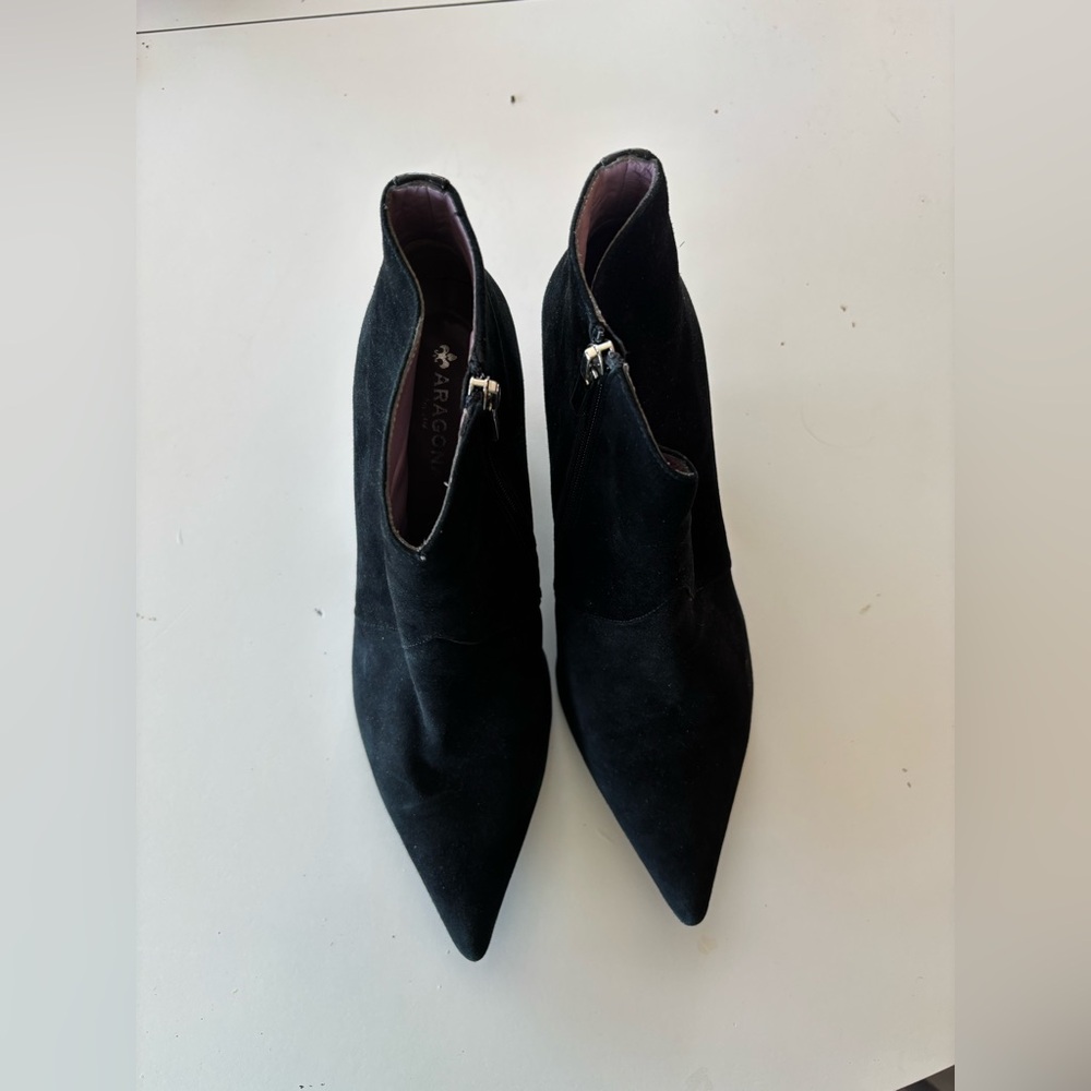 Argon Wedge Heeled Suede Booties-Size 41/10.5